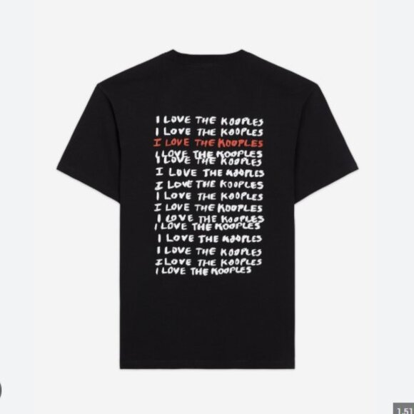 The Kooples “I Love Kooples” Black Graphic T-Shirt | Size XXL | Slim Fit NWT - Picture 1 of 8